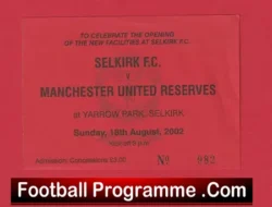 Selkirk v Manchester United 2002 – Football Ticket