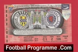 St Mirren v Glasgow Rangers 2010 – Scottish LG Cup Final Ticket
