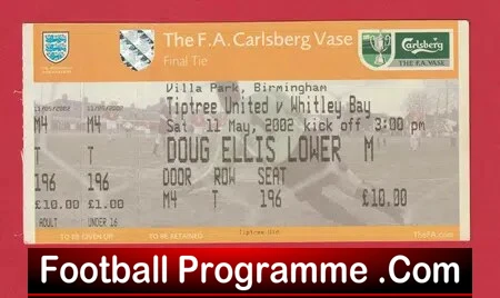 Tiptree United v Whitley Bay 2002 – Vase Cup Final Villa Park