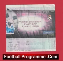 Torquay United v Colchester United 1998 Third Division Play Off