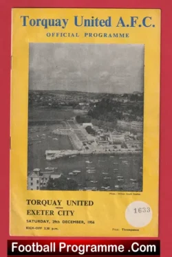Torquay United v Exeter City 1956 - football programme