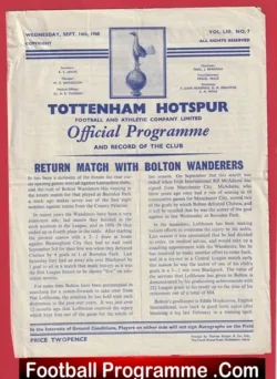 Tottenham Hotspur v Bolton Wanderers 1960