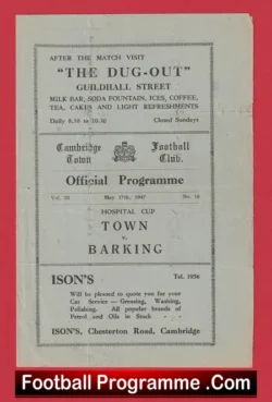 Town v Barking 1947 – Hospital Cup at Cambridge Town