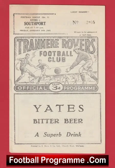 Tranmere Rovers v Stockport County 1962