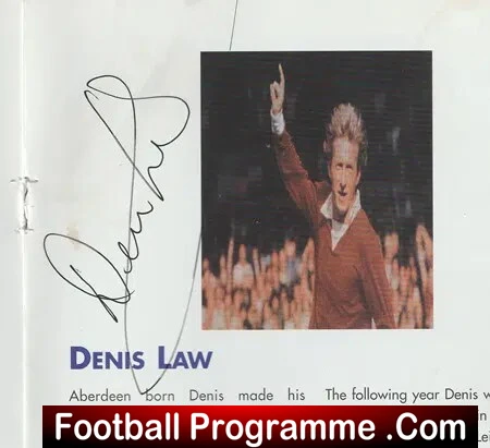 Villa FC 30th Anniversary 1969 - 1999 - SIGNED Denis Law