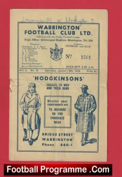 Warrington Rugby v Workington Town 1949 – 1940s