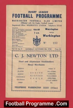 Warrington Rugby v Workington Town 1958 – 1950s