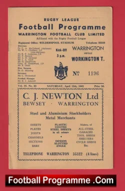 Warrington Rugby v Workington Town 1963 – 1960’s