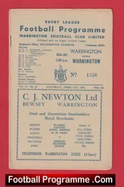Warrington Rugby v Workington Town 1964
