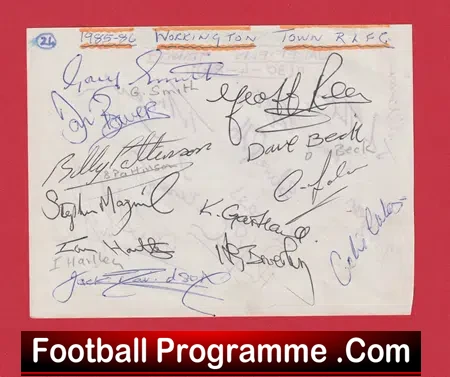Workington Town plus Featherstone Rovers Rugby Club SIGNED