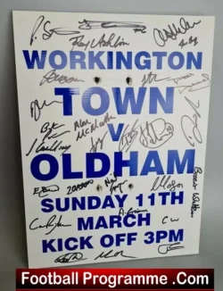 Workington Town Rugby Derwent Park Origional Multi SIGNED Board