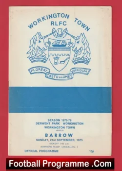 Workington Town Rugby v Barrow 1975