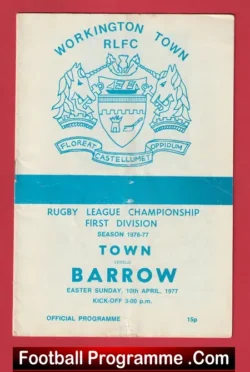Workington Town Rugby v Barrow 1977