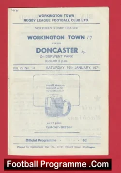 Workington Town Rugby v Doncaster 1971