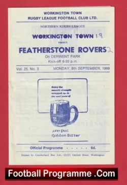 Workington Town Rugby v Featherstone Rovers 1969