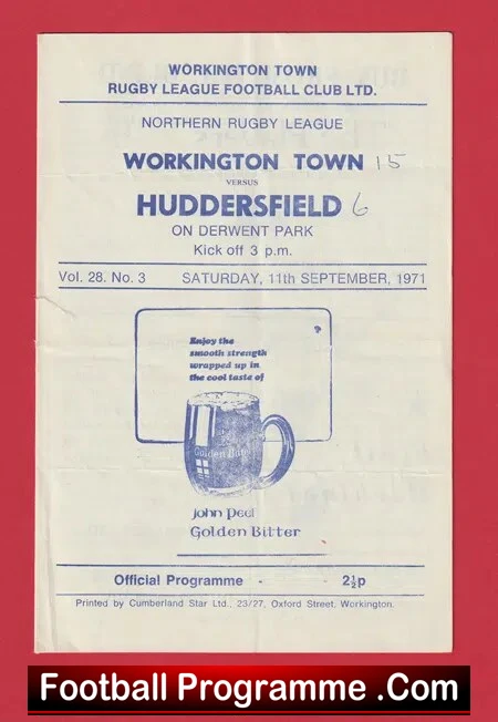 Workington Town Rugby v Huddersfield 1971