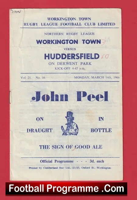 Workington Town Rugby v Huddersfield 1966