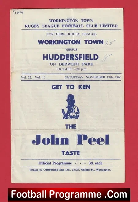 Workington Town Rugby v Huddersfield 1966