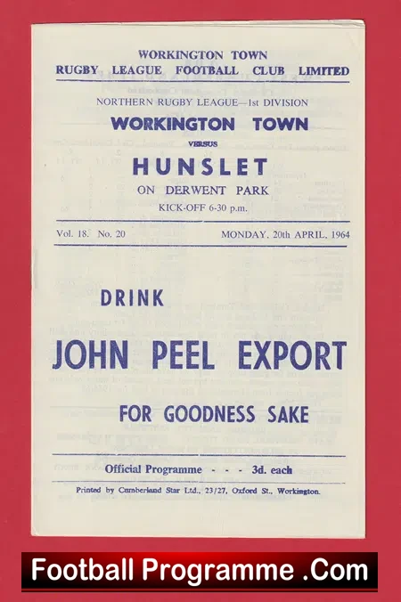 Workington Town Rugby v Hunslet 1964
