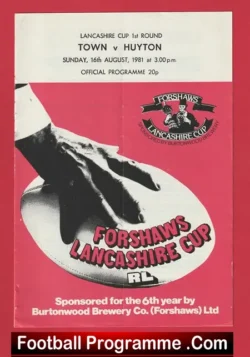 Workington Town Rugby v Huyton 1981 – Lancashire Cup