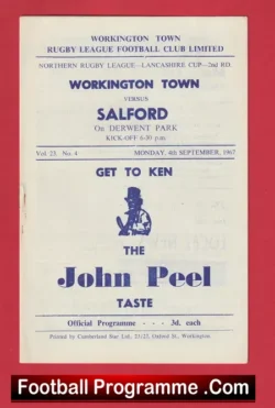 Workington Town Rugby v Salford 1967 – Lancashire Cup