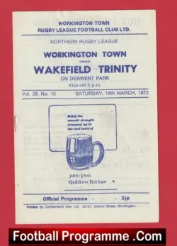 Workington Town Rugby v Wakefield Trinity 1972