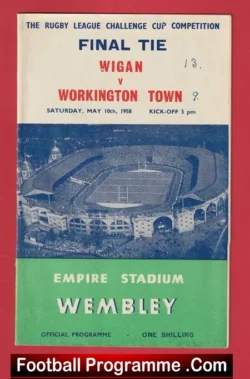 Workington Town Rugby v Wigan 1958 – Legue Cup Final Wembley