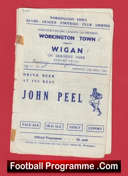Workington Town Rugby v Wigan 1963