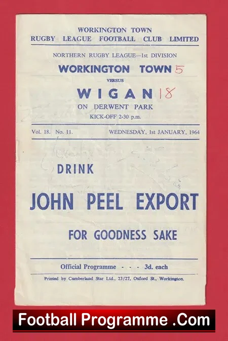 Workington Town Rugby v Wigan 1964