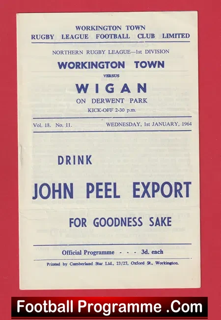 Workington Town Rugby v Wigan 1964