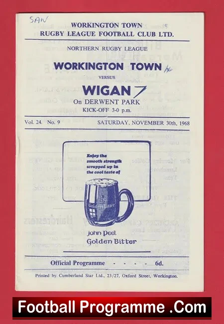 Workington Town Rugby v Wigan 1968