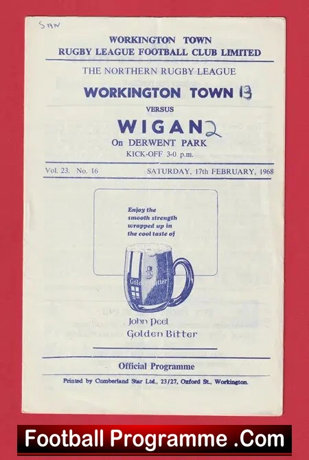 Workington Town Rugby v Wigan 1968