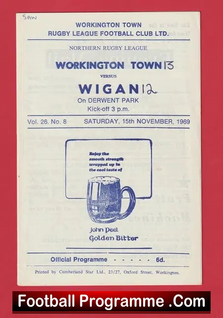 Workington Town Rugby v Wigan 1969