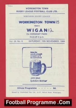 Workington Town Rugby v Wigan 1969