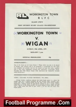 Workington Town Rugby v Wigan 1979