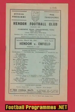 Hendon v Enfield 1961