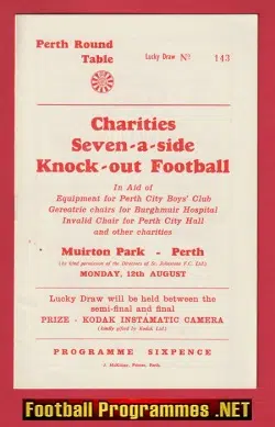 Perth Round Table Charity Seven A Side – St Johnstone 1968
