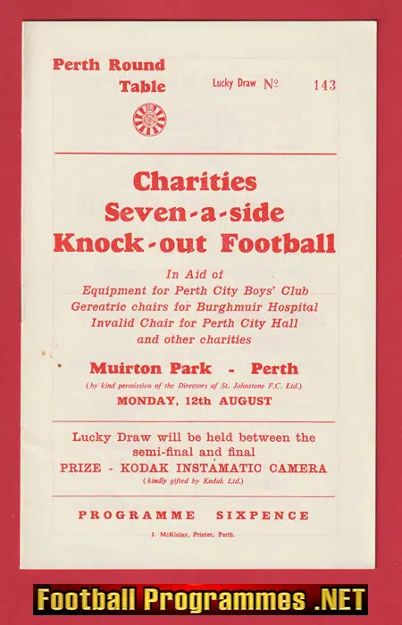 Perth Round Table Charity Seven A Side – St Johnstone 1968