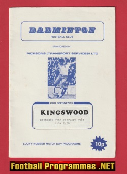 Badminton v Kingswood 1981
