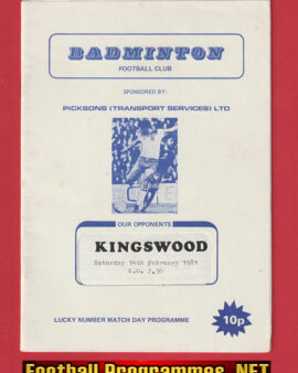 Badminton v Kingswood 1981