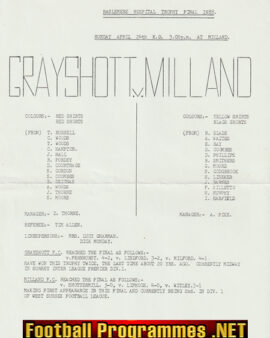 Grayshot v Milland 1988 – Halsmere Hospital Trophy Cup Final