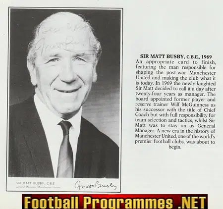 Manchester United Portrait In Old Picture Postcards SIGNED Busby