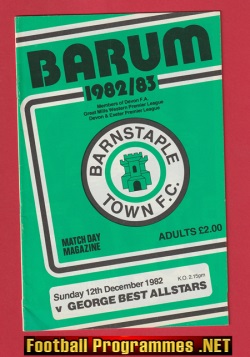 Barnstaple Town v George Best All Stars 1982 – Friendly Match