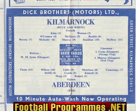 Kilmarnock v Aberdeen 1963