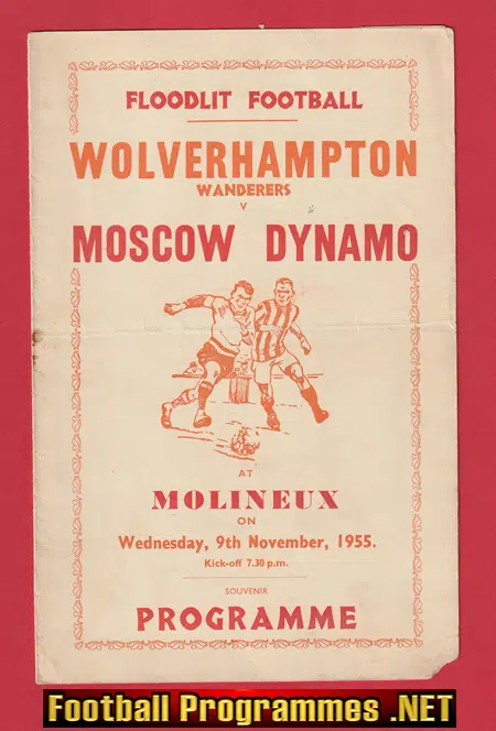 Wolves Wolverhampton v Moscow Dynamo 1955 – Pirate Programme