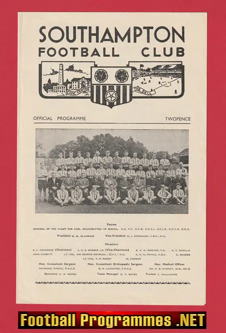 Southampton v Arsenal 1960 – Combination League