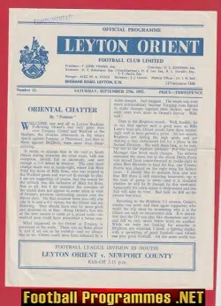 Leyton Orient v Newport County 1952
