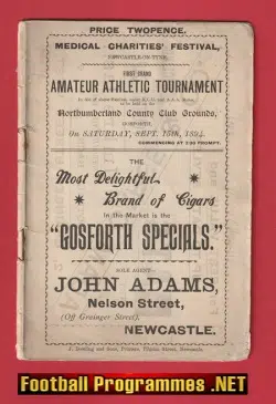 Northumberland Amateur Athletics Tournament 1894 Antique 1800s