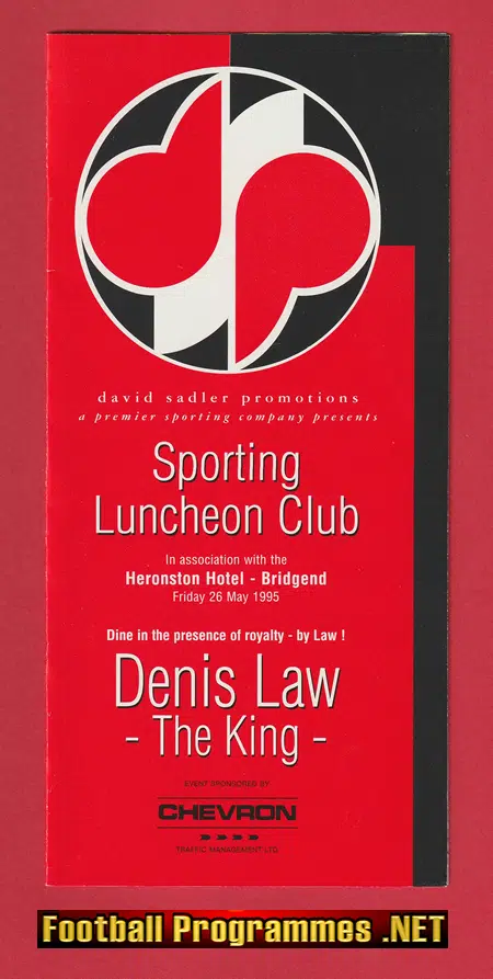 Manchester United Denis Law Sporting Luncheon 1995 Bridgend