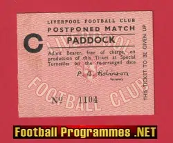 Liverpool v Ferencvaros 1968 - Football Ticket